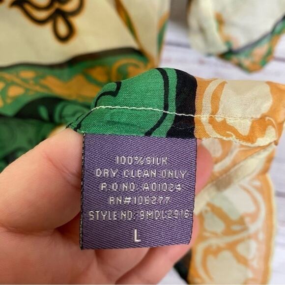 Hale Bob 100% Silk half balloon sleeve sheer scoop neck size large Tunic blouse - Picture 8 of 9